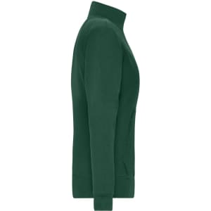A green Ladies Doubleface Jacket with a zip and side pockets, featuring a logo on the fabric.