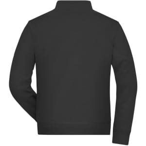 A black Mens Doubleface Jacket with a simple design, featuring a high collar and a back view. It has a logo.