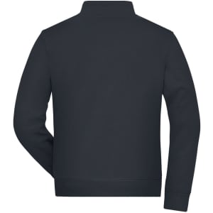 A dark navy men's doubleface jacket featuring a simple design with a high collar and ribbed cuffs.