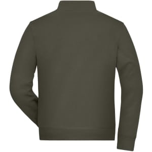 A men's double-face jacket in a dark olive green colour with a simple design and no visible branding.