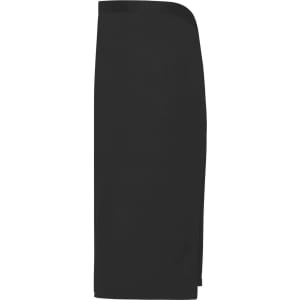 A black apron short with a sleek design and an unembellished finish, featuring a logo on the side.