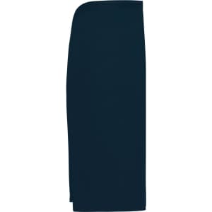 A dark navy apron short featuring a simple design and a single branding logo. Suitable for workwear use.