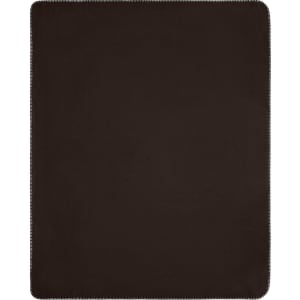 A brown fleece blanket with a textured edge, suitable for home use. It features a simple and soft design.