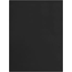 A large black fleece blanket with a smooth texture, featuring a logo. Suitable for leisure and outdoor use.