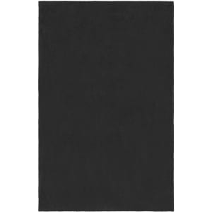 A black microfibre fleece blanket XL, featuring a soft texture and simple design. It has a logo on one side.
