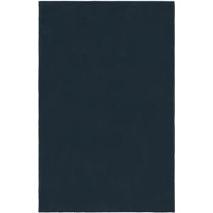 A dark navy microfibre fleece blanket in an XL size, featuring a smooth, soft texture. Includes a logo.