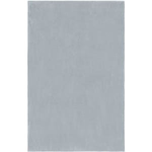 A soft, light grey microfibre fleece blanket XL laid flat. Features a smooth texture and has a logo.