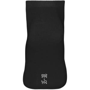 A pair of black sneaker socks with a size indication on the side. The socks have a smooth texture and no visible pattern.