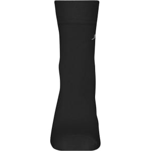 A black sports sock with a fitted design and subtle branding. Perfect for athletic activities.