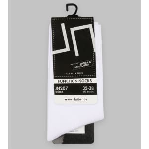 Function Sport Socks in white, displayed with packaging showcasing a logo and product information.