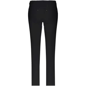Black ladies' stretch pants with five pockets and a slim fit, featuring an elastic waistband and no visible branding.