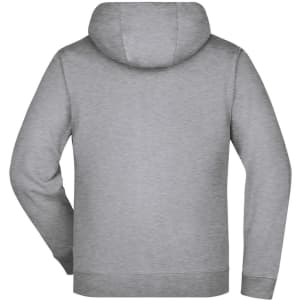 A grey men's doubleface jacket with a hood, featuring a simple design and a rear view. It has one logo.