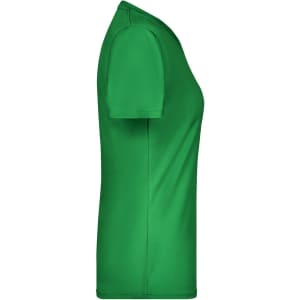 A green active T-shirt with short sleeves and a fitted shape, featuring a logo.