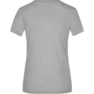 A grey ladies' active T-shirt with a simple, classic design and short sleeves. It has a branding logo.