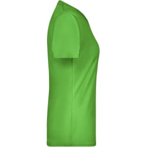 A green Ladies Active-T shirt in a fitted style, featuring short sleeves and a logo.