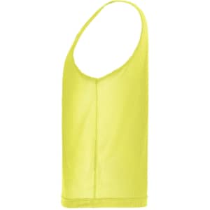A bright yellow mesh training singlet featuring a scoop neck design and no sleeves.