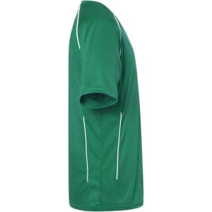 A green Team Shirt with white accents, featuring a simple design and a crew neck. It has a branded logo.