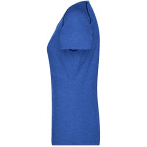 A ladies' sports T-shirt in a vibrant blue shade, featuring a fitted silhouette and short sleeves. It has a logo.