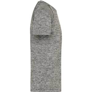 A grey men's sports t-shirt with short sleeves and a round neck. It features a logo on the design.