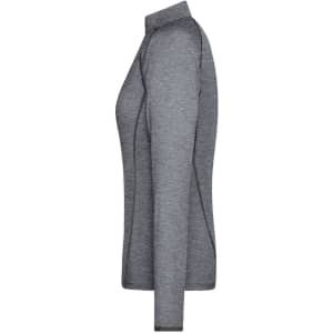 A ladies' sports shirt in grey with long sleeves and a fitted design, featuring a logo.