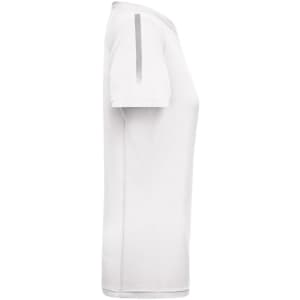 A white Ladies Sports-T featuring a slim fit and short sleeves, with a subtle logo detail on the side.