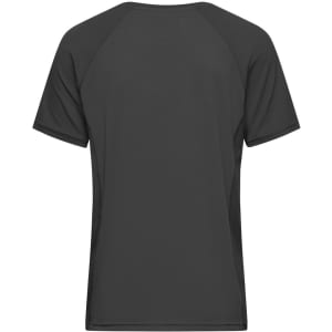 A men's sports T-shirt in a solid black colour, featuring a simple design and a logo.