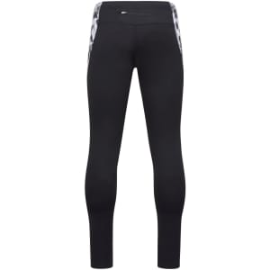 Men’s sports tights in black with a patterned side panel and a logo. Designed as activewear leggings.