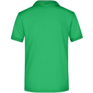 A green men's active polo shirt featuring a classic design with a collar and short sleeves. It includes a branding logo.