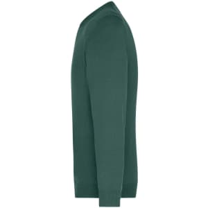 Green men's V-neck pullover jumper, featuring long sleeves and a fitted silhouette. Includes a logo.