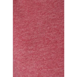 A close-up view of a heathered red fabric, highlighting its textured appearance. The fabric has a subtle pattern and softness.