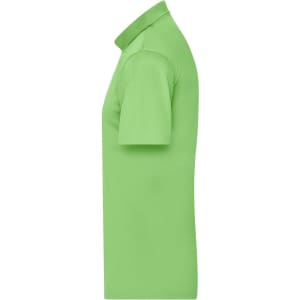 A green men's active polo shirt with a classic collar and short sleeves. It features a logo on the chest.