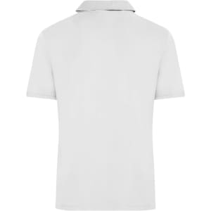 A grey men's active polo shirt with a collar and short sleeves. Features a logo on the chest.