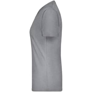 A grey Ladies Active-V t-shirt with short sleeves and a fitted silhouette. It features a branding logo.