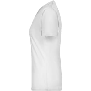 A white Ladies Active-V T-shirt with short sleeves and a fitted design. It features a logo.