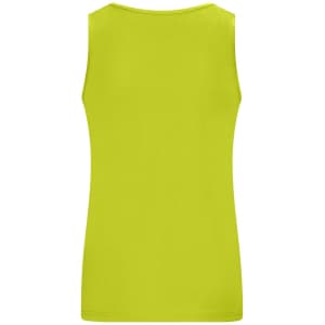 A bright yellow ladies' active tank top with a sleek, sleeveless design and a plain back.
