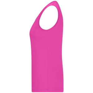 A vibrant pink ladies active tank top featuring a sleeveless design and a fitted silhouette.