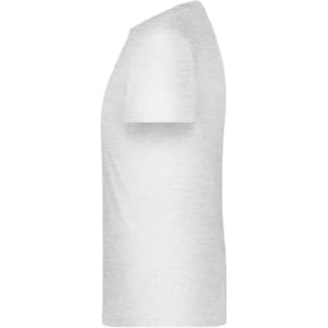 A white T-shirt with a classic crew neck and short sleeves. Includes a logo on the garment.
