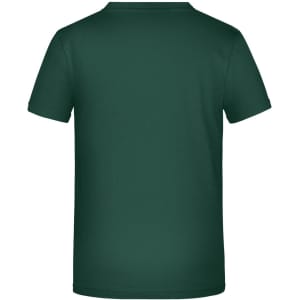 A dark green T-shirt with a simple design, featuring a back view and no visible branding.
