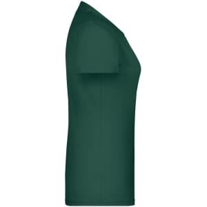 A green women's t-shirt with a fitted design, featuring a short sleeve and a simple silhouette. Includes a logo.