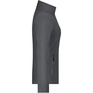 A ladies' basic fleece jacket in grey, featuring a high collar and a side zipper pocket. It has a logo.