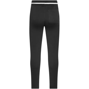 Black men's jog-pants featuring a fitted design and a back pocket, with a waistband.