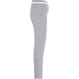 Grey men's jog-pants featuring a tapered fit, pockets, and an adjustable waistband with a logo.