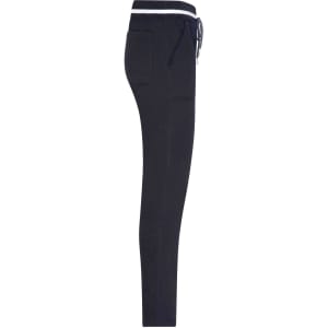 Men’s jog-pants in black with a drawstring and pockets, featuring a logo on the waistband.