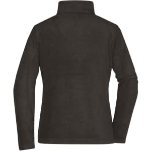 A black polar fleece jacket featuring a high collar and long sleeves, with a simple design and no visible logos.