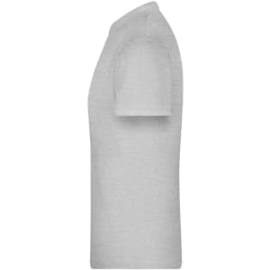 A grey, short-sleeved T-shirt featuring a logo on the chest. The shirt has a classic fit and smooth fabric.