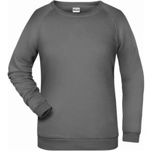 A grey ladies' sweatshirt featuring a relaxed fit and long sleeves. The product includes a branded logo.
