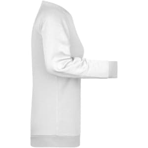 A grey ladies' jumper with a relaxed fit and long sleeves, featuring a ribbed hem and cuffs.