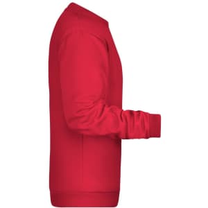 A red men's jumper featuring a simple design with long sleeves and a crew neck. It has a visible logo.