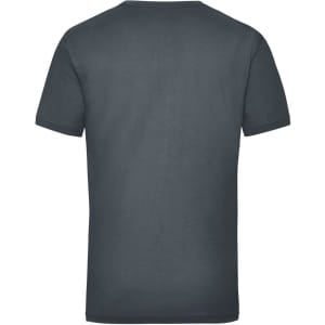 A grey short-sleeve work T-shirt with a plain back and a small logo.