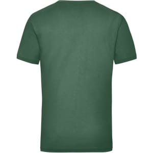 A green work t-shirt with a classic crew neck and short sleeves. It features a plain back design.